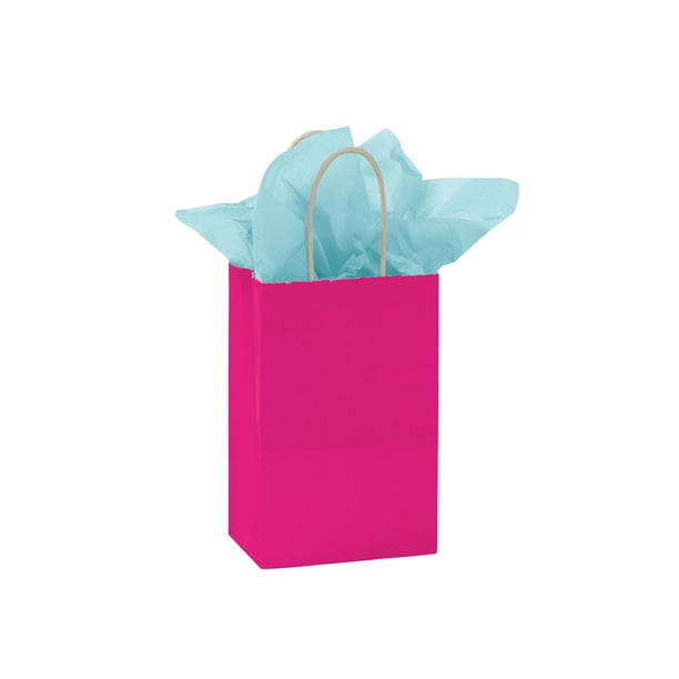 Paper Bags 25  Hunter Green Retail Gift Merchandise Shopping 5 ¼” x 3 ½” x 8 ¼”
